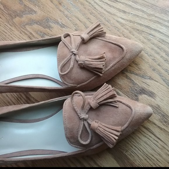 Ann Taylor Aiden Suede Tasseled Loafer Pump Size 7.5 Academia Old Money Office - Picture 10 of 16